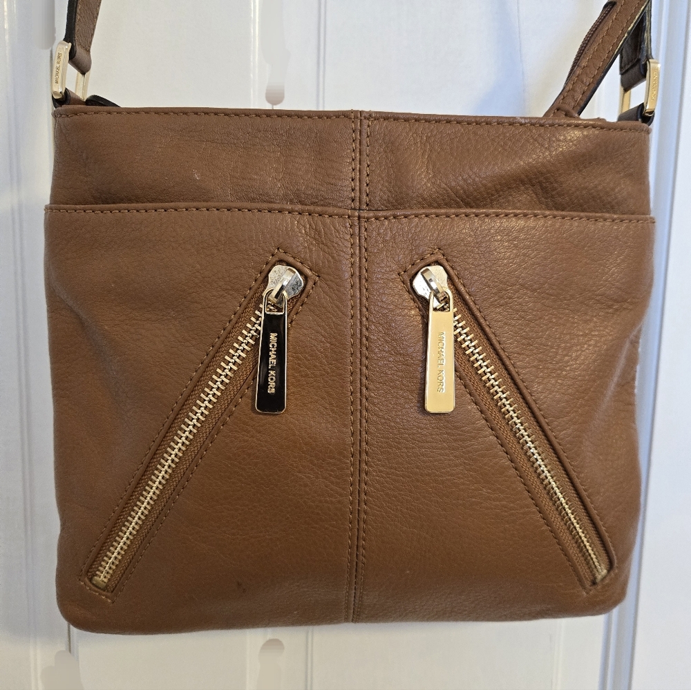 Michael Kors Tan Crossbody Bag with Gold Accents